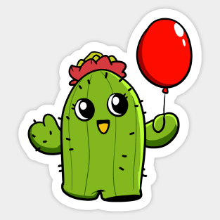 Cactus Balloon Sticker